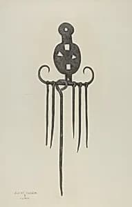 Skewers and Holder by Albert Taxson and Jacob Lipkin