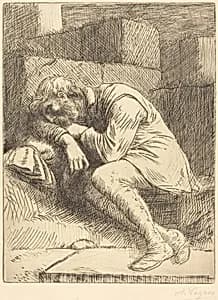 Sleeping Beggar (Mendiant endormi) by Alphonse Legros
