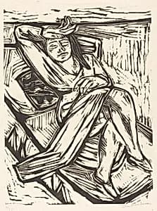 Sleeping Woman (Schlafende) by Max Beckmann