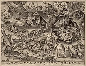 Sloth by Pieter van der Heyden after Pieter Bruegel the Elder