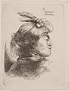 Small Oriental Head by Giovanni Benedetto Castiglione