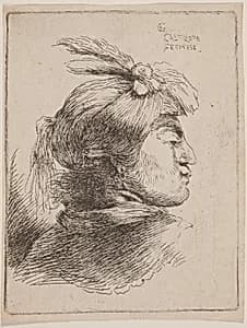 Small Oriental Head by Giovanni Benedetto Castiglione