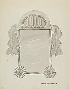 Small Tin Framed Mirror by Majel G. Claflin