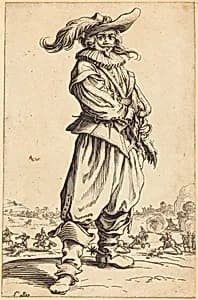 Soldier with Feathered Hat by Jacques Callot