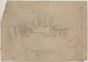 Soldiers and Cannon [verso] by Winslow Homer