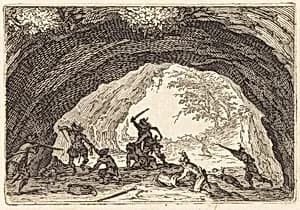 Soldiers Attacking Robbers by Jacques Callot