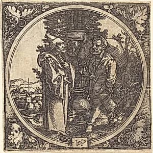 Solon and Two Peasants by Sebald Beham