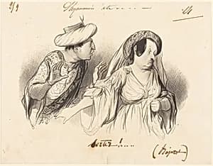 Sortez!... (Bajazet) by Honoré Daumier