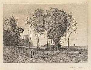 Souvenir d’Italie by Maxime Lalanne, after Jean-Baptiste-Camille Corot