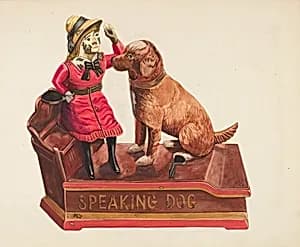 Speaking Dog Mechanical Bank by Einar Heiberg