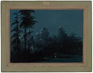 Spearing by Moonlight - Chaco by George Catlin