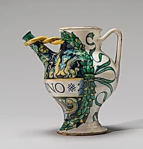 Spouted drug jar with sphinxes by Deruta 16th Century