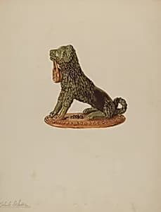 Statuette of a Dog by Yolande Delasser