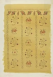 Stencilled Wall by Mildred E. Bent