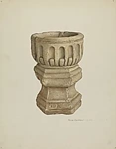 Stone Baptismal Font by Rose Campbell-Gerke