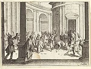 Stoning of Jesus by Jacques Callot
