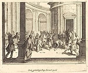 Stoning of Jesus by Jacques Callot