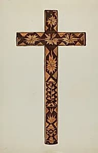 Straw Inlay Cross by Margery Parish