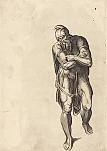 Striding Man by Nicolaus Beatrizet after Michelangelo
