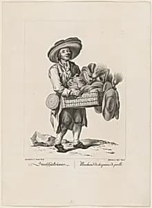 Strohhütkrämer (Straw Hat Seller) by Quirin Mark, after Johann Christian Brand