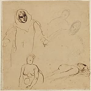 Studies for Christopher Columbus by Eugène Delacroix