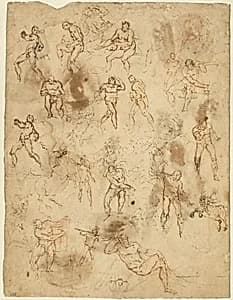 Studies of Figures (verso) by Ambrogio Figino