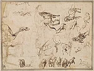 Studies of Horses [verso] by Jacques Callot after Antonio Tempesta