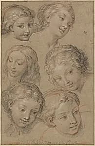 Studies of Women's Heads by Michel Corneille