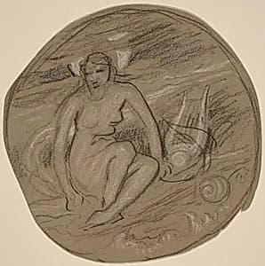 Study for "Music" by Elihu Vedder