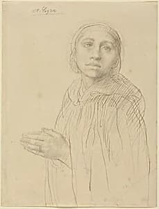Study of Woman Praying by Alphonse Legros