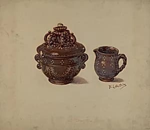 Sugar Bowl and Creamer by William L. Antrim