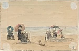 Sun-Shades, Trouville by Eugène Boudin