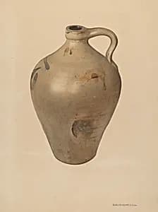 Tan Stoneware Jug by George Loughridge