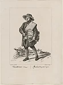 Teppichkrämer (Textile Merchant) by L. Schijtz, after Johann Christian Brand