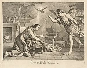 The Annunciation by Jean-Baptiste Hutin, after Jean François de Troy