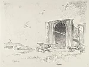 The Balloon-Shed by Joseph Pennell