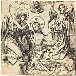 The Baptism of Christ by Martin Schongauer