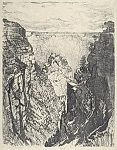The Bright Angel Trail by Joseph Pennell