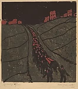 The Burial (Begräbnis) by Walter Gramatté