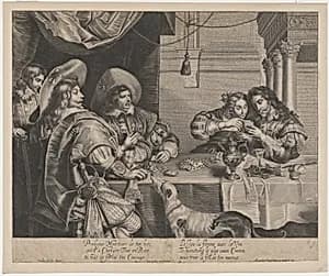 The Card Players by Alexander Voet I after Cornelius de Vos