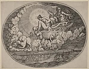 The Chariot of Diana by Agostino dei Musi after Luca Penni
