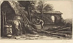 The Cooper (Le tonnelier) by Alphonse Legros