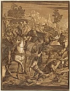 The Crucifixion (Left Panel) by John Baptist Jackson, after Jacopo Tintoretto