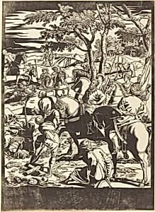 The Crucifixion [right plate] by John Baptist Jackson after Jacopo Tintoretto