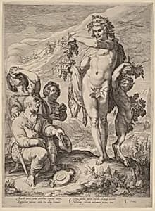 The Cult of Bacchus by Jan Pietersz Saenredam, after Hendrik Goltzius