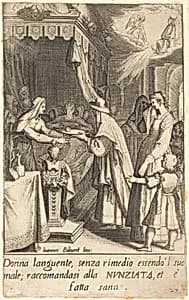 The Cured Sick Person by Jacques Callot after Giovanni Bilivert