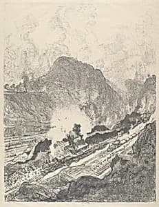 The Cut from Culebra by Joseph Pennell