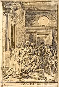 The Death of Tancred by Gabriel Jacques de Saint-Aubin