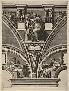 The Delphic Sibyl by Giorgio Ghisi after Michelangelo