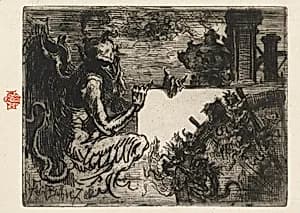 The Demon Printer by Félix-Hilaire Buhot